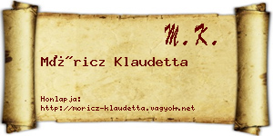 Móricz Klaudetta névjegykártya